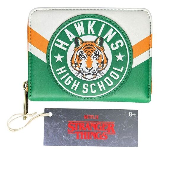 NEW Loungefly Netflix Stranger Things Hawkins High Zip-Around Wallet - Picture 1 of 9
